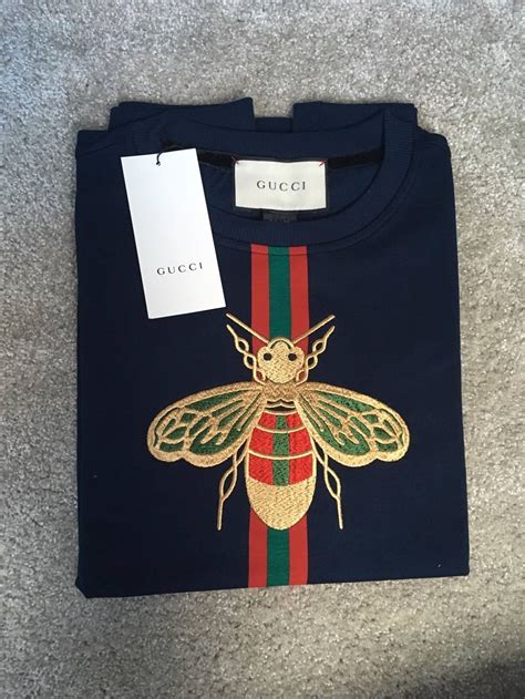 gucci collar shirt bee|Gucci bee embroidered sweater.